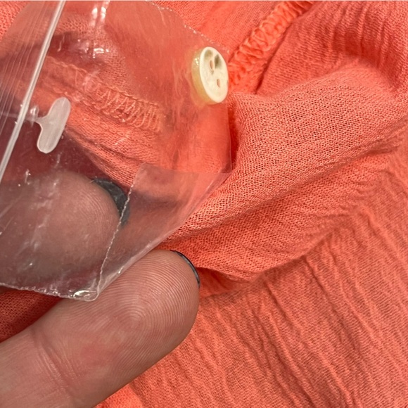 NWOT Women's Coral Button Down Shirt size medium petite 100% cotton - Picture 7 of 8